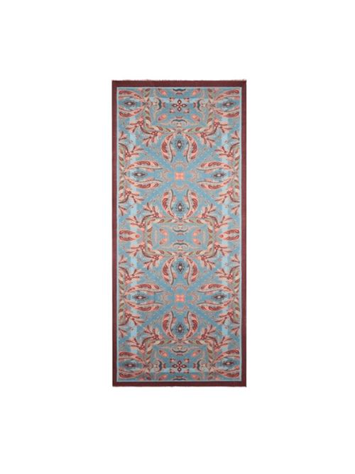 Sciarpa in misto cashmere stampa floreale sullo sfondo azzurro ETRO | WATA0009AKB11X0884